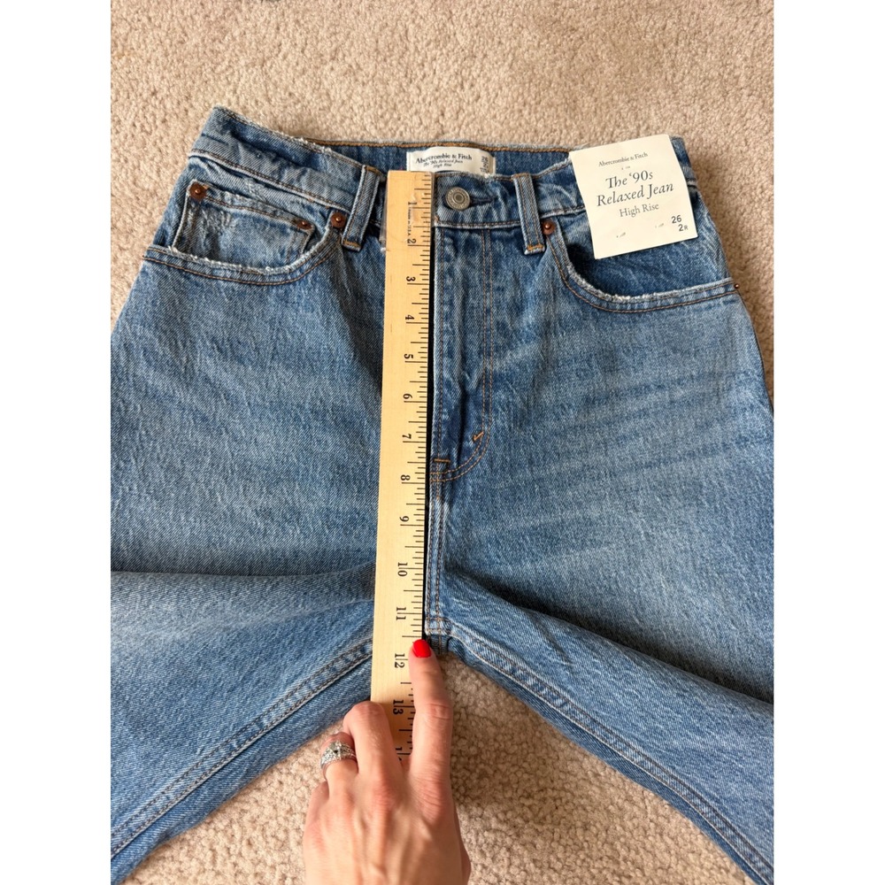Abercrombie & Fitch Jeans Relaxed 90s High Rise NEW Blue 26 - Picture 6 of 11